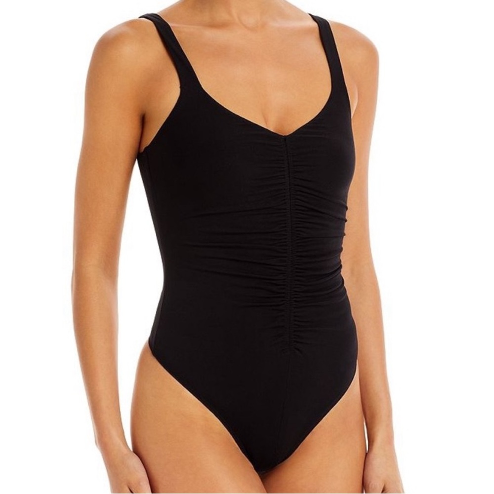 Good American Good Touch Ruched Tank Bodysuit